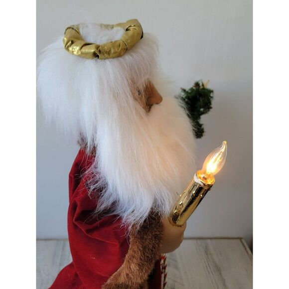 Telco St Nicholas Santa red robe tree candle animated motionette Xmas - Picture 8 of 13